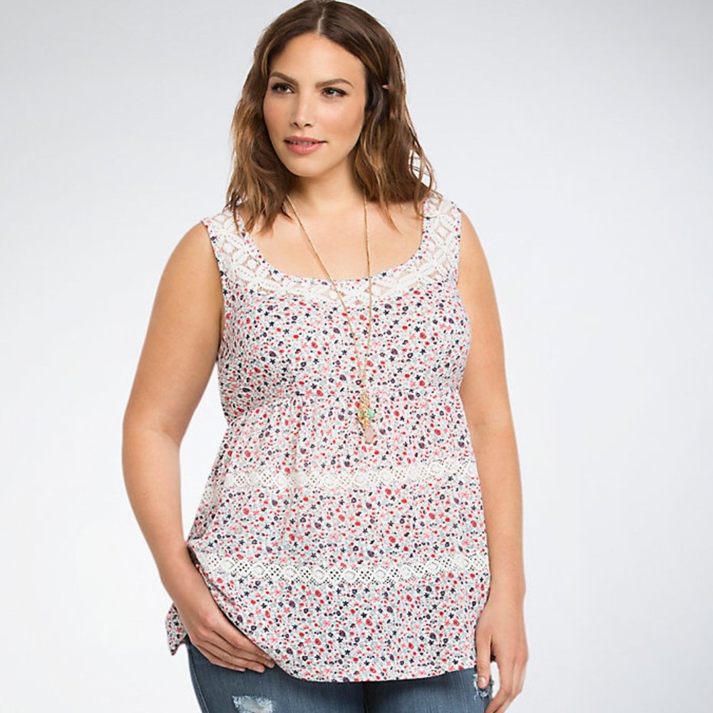 TORRID size 2 red white & blue top